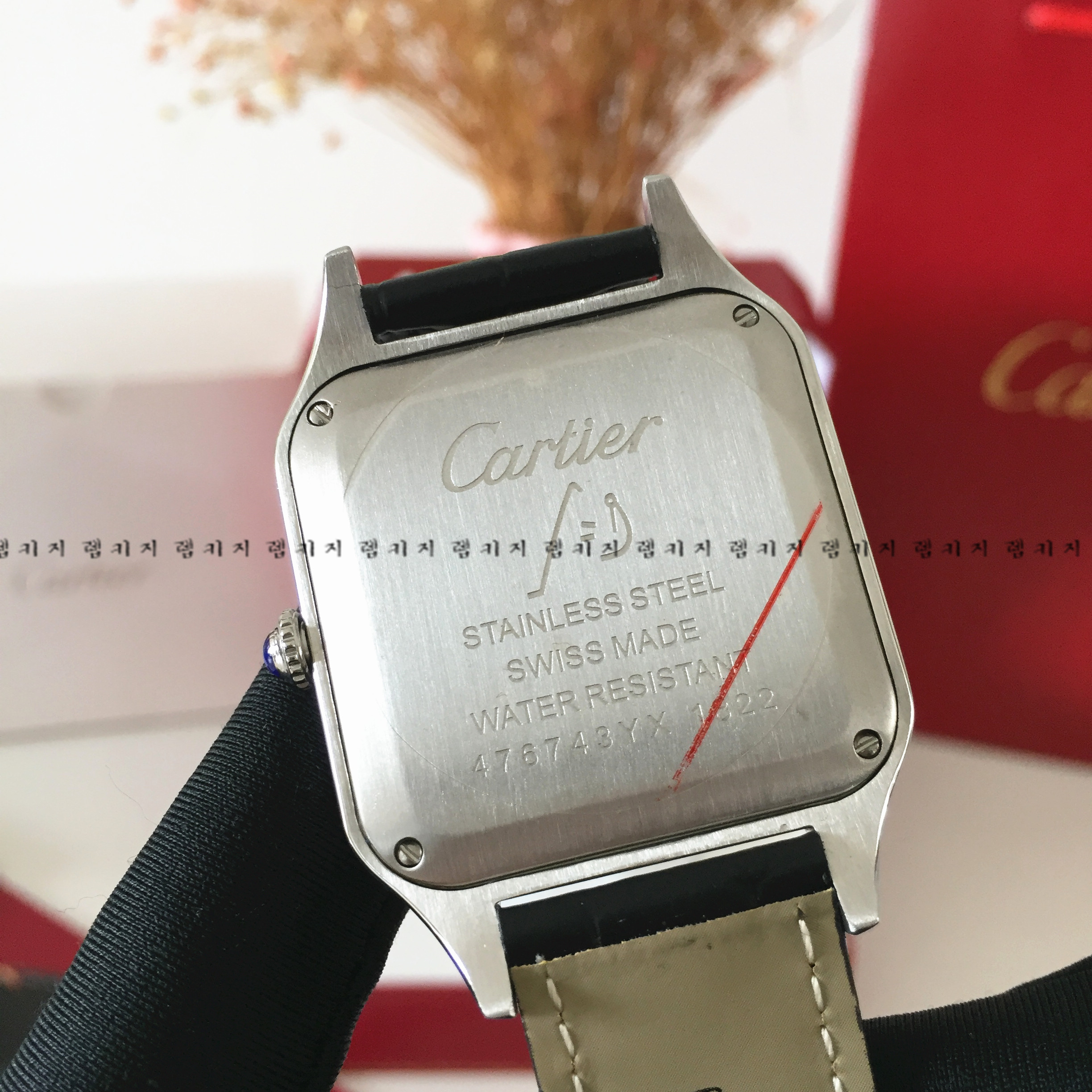 까르띠에 산토스 뒤몽 콤비 가죽시계